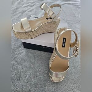 Gold, Nine West platform shoes